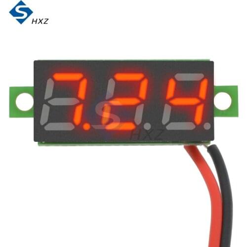 Mini Digital Voltmeter Voltage Tester Meter 0.28 inch 0.28" DC 2.5-30V Red LED Screen Electronic Parts Accessories 2 Wire