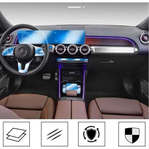 For Mercedes Benz GLB 200 220 250 2019-2021 Car Interior Center console Transparent TPU Protective film Anti-scratch Accessories