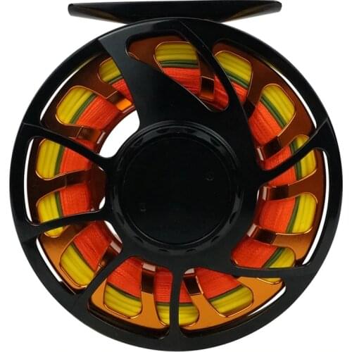 Aventik Double Color Large Arbor CNC Machined Fly Fishing Reel Left Right Handle Changed Fishing Reel With Swicth Lines Kit