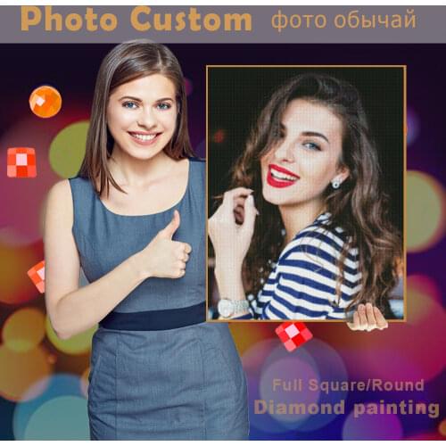 QIZITENG Photo Custom 5D DIY Full Square/Round Diamond Painting Mosaic Embroidery Cross Stitch Set Christmas Birthday Gift