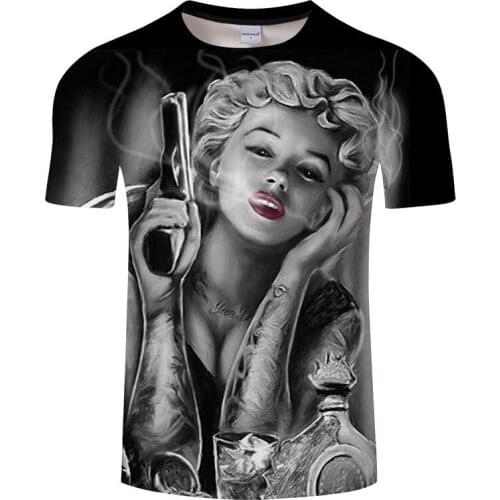 Norma Jane Baker T-shirt 2021 Summer Hot Fashion Top Skull 3D Printed Playing Card Figure Mens and Womens Short Sleeve Clothin