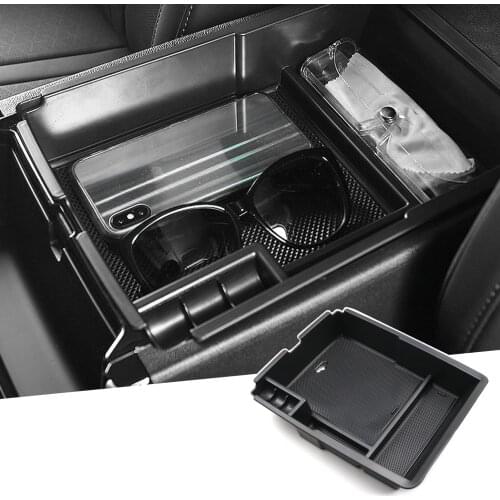 RUIYA For Sorento MQ4 2020 Car Armrest Box Storage Central Control Container Auto Interior Organizer Accessories Black
