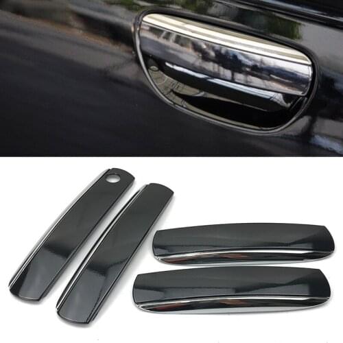 4pcs/set Car Outside Exterior Door Handle Cover Cap ABS 4F1839239A Fit For Audi A6 C6 2005 2006 2007 2008 2009 2010 2011 LHD