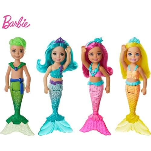Barbie Dreamtopia Chelsea Mermaid Doll Baby Toys for Girls Little Joint Rainbow Dolls Juguetes Kids Toy Gift Princess Brinquedos