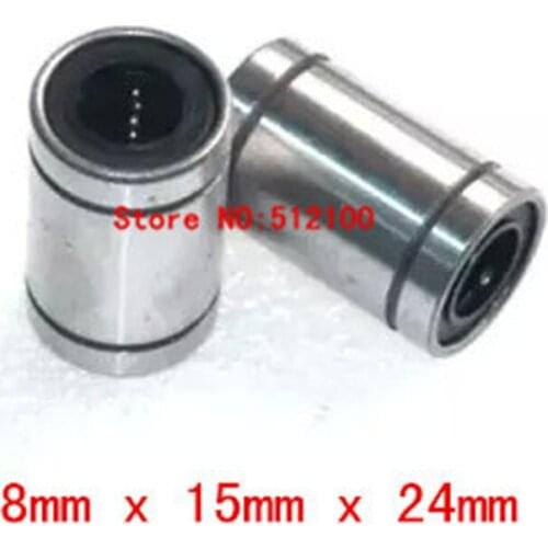 Free Shipping 50pcs/Lot LM8UU 8mm Linear Ball Bearing 8x15x24mm