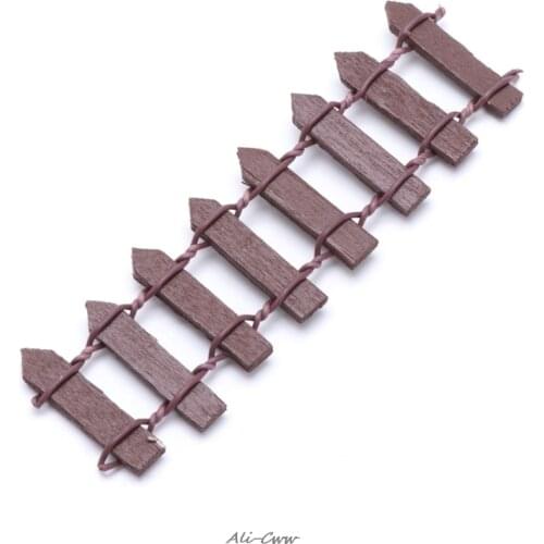 Micro Mini World Garden Miniature Artificial Bonsai Decoration Wooden Figurines Mini Fence Barrier Accessory Material DIY