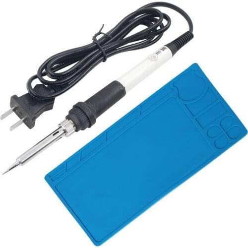 Soldering iron set temperature adjustable 60W with heat insulation work pad