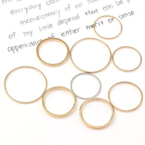 New Vintage Round Shape White K&Rose Gold Metal Hollow Frame Connector Charms Pendant DIY Jewelry Findings Accessories