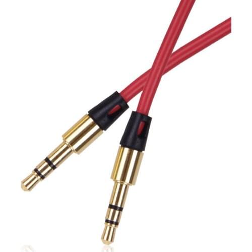 Premium Red Gold planted Aux Cable Stereo Audio 3.5mm Input Cord Male to Male 1M new