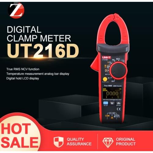 Current Measurement tester UNI-T UT216D AC DC V.F.C LED Display 600A True RMS Digital Clamp Meters UT216D NCV Flashlight