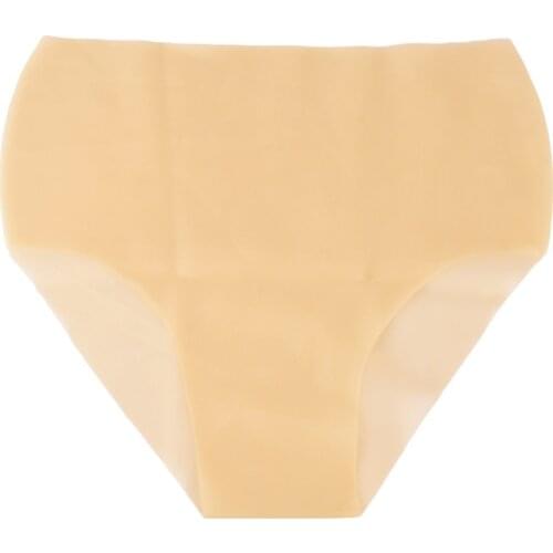 Flesh Color Sexy Women Latex Safety Briefs Female Underwear One Size Underpants RPA0024