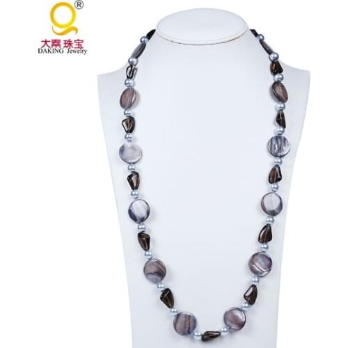 Vintage shell necklace beaded necklace glass bead surfer necklace shell glass necklace beach ocean jewelry