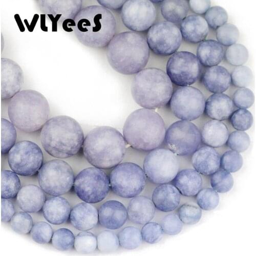 WLYeeS Top quality Natural Stone AAA Matte royal blue sea beads 6/8/10/12MM Round Loose bead fashion Jewelry bracelet Making DIY