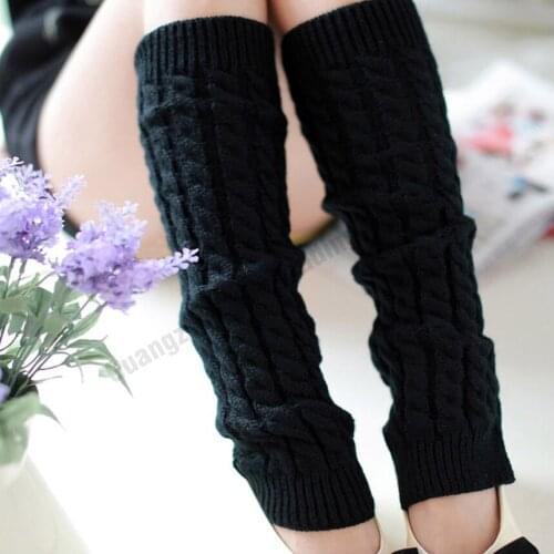 High quality leg warmers for women hot sale women solid color knit winter leg warmers fashion new cotton knit leg warmers boot