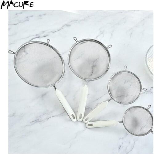 Food Grade High Quality Stainless Steel Flour Mesh Strainer Set With PP Handle Cooking Tools For Kitchen