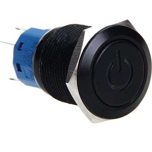 WSFS Hot LED push button push button switch 12V 19 mm self-locking switch black