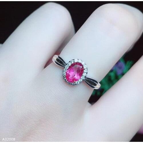 KJJEAXCMY jewelry 925 sterling silver natural pink topaz gemstone girl ring new luxury oval geometry support detection
