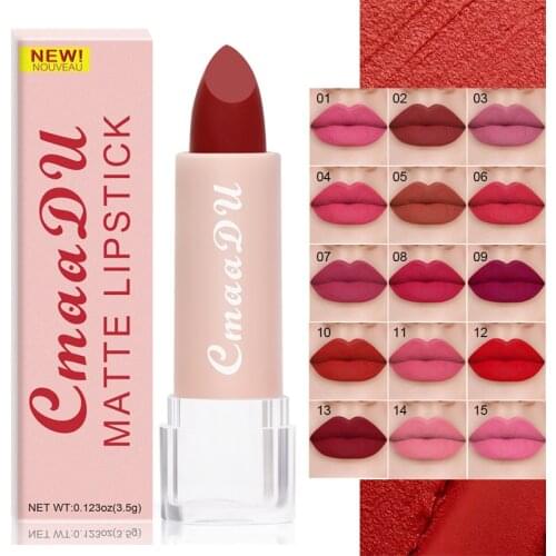 15Color Lipstick Lip Makeup Sexy Woman Velvet Matte Lipgross Tint for Lips Long Lasting Waterproof Non-stick Cup Lip Cosmetics
