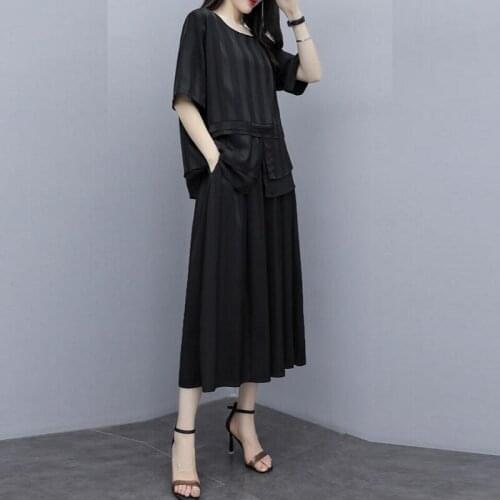 Womens Clothing Summer 2021 2 Piece Sets Womens Top Wide Leg Pants Plus Size Two Piece Sets Matching Sets For Women AA5657