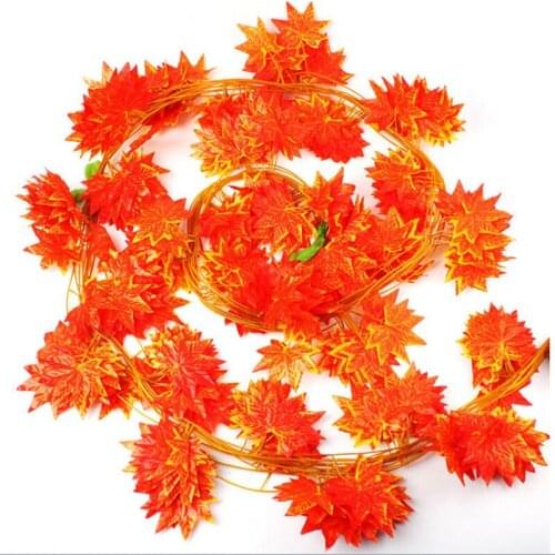 1PC Great Artificial Fall Maple Leaf Garland Silk Vine Wedding Garden Home Decor New Hot Fashion