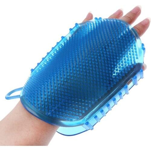 1Pcs Random color Soft Silicone Massage Scrub Gloves For Peeling Body Bath Brush Exfoliating Gloves Footbrush Body Brush