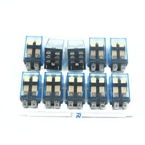 10Pcs AC220V 10A Coil Small relay 8PIN DPDT LY2N-J