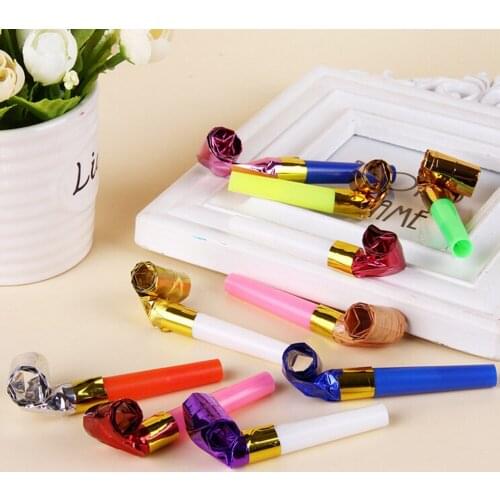 10Pcs Colorful Whistles Kids Childrens Birthday Party Blowing Dragon Blowout Baby Birthday Supplies Toys gifts