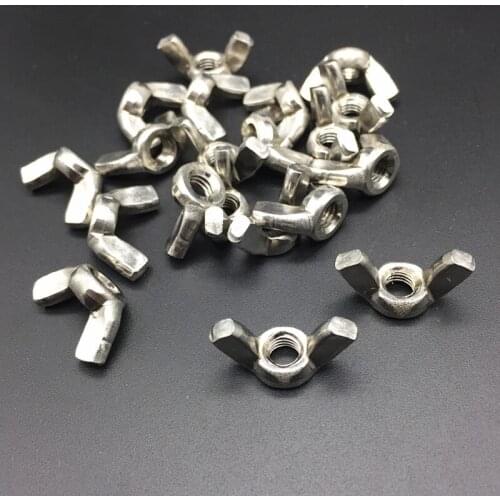 20PCS M3 M4 M5 M6 M8 M10 DIN315 304 Stainless Steel Wing Nuts Hand Tighten Nut Butterfly Nut Ingot SUS304 crocheted 3MM 4MM 5MM