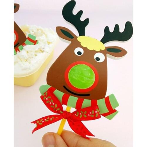 25pcs Santa Lovely Lollipop Christmas Paper Card Candy Xmas Birthday Party Candy Package Decor Candy Gift For Kids