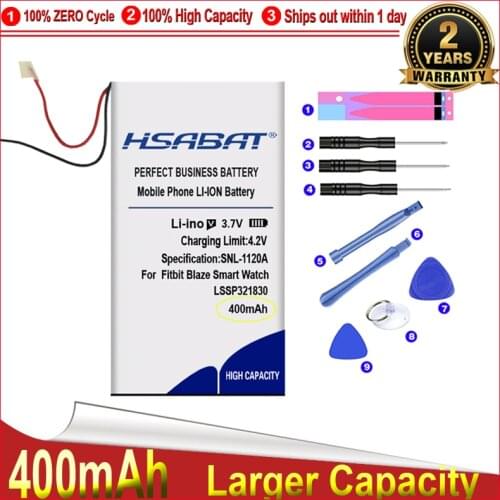 HSABAT 0 Cycle 400mAh LSSP321830 Battery for Fitbit Blaze Smart Watch New Li-Polymer Rechargeable Batterie Pack CPP-588