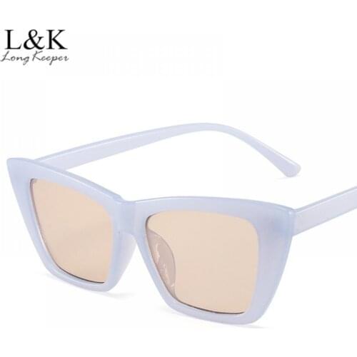 LongKeeper Retro Square Sunglasses Women Brand Desinger Fashion Cat Eye Sun Glasses Ladies Sexy Eyewear UV400 Oculos De Sol