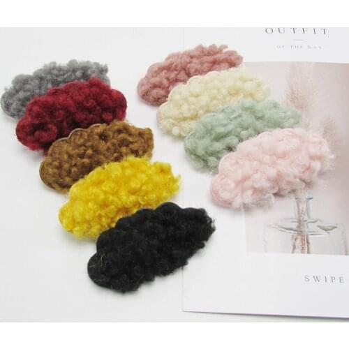 20pcs/lot 5.8*2.8cm plush cloud Padded appliques for DIY headwear decoration and garment accessories