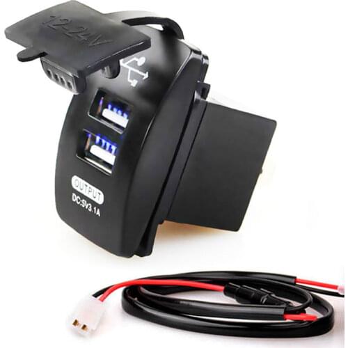 12-24V Dual USB Car Charger 5V 3.1A Universal Auto Charger for Car Motorcycle Electric Car ATV Boat