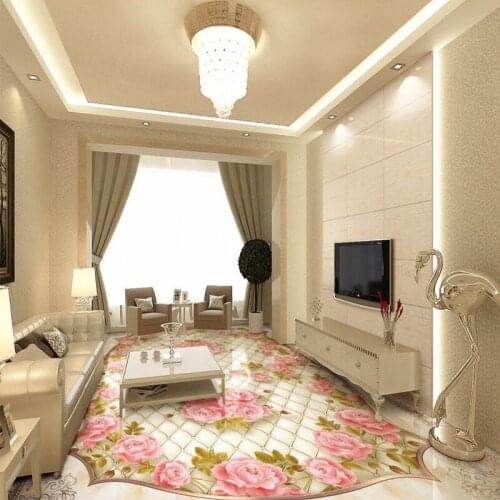 Free shipping photo Stylish European Stone Relief Rose Flooring 3D Flooring custom living room bedroom wallpaper flooring