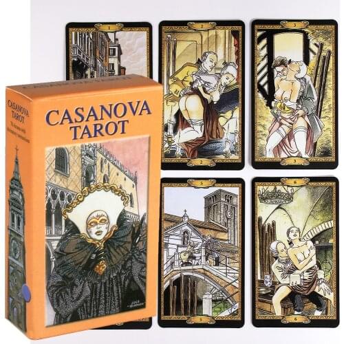 Casanova Tarot Cards Deck 78 cards Full colors Poker Size High-quality Durable Paper Divination Card Game