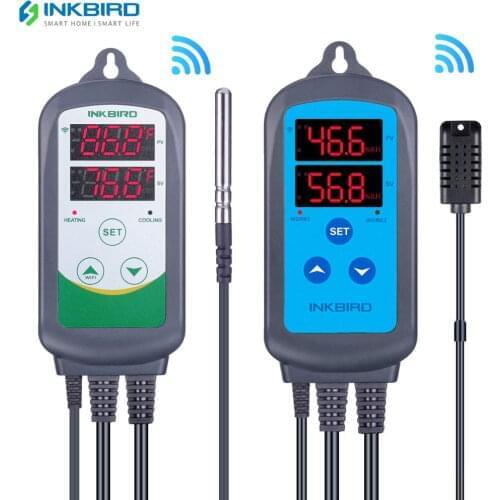 Inkbird WIFI Digital Thermometer ITC-308 WIFI Temperature Controller + IHC-200WIFI Humidity Controller Hygrometer for Fermenting