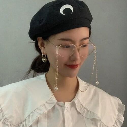 FAMSHIN 1pcs Fashion Reading Glasses Chain for Women Metal Sunglasses Spectacle Neck Cords Casual Pearl Beaded Eyeglass Chains