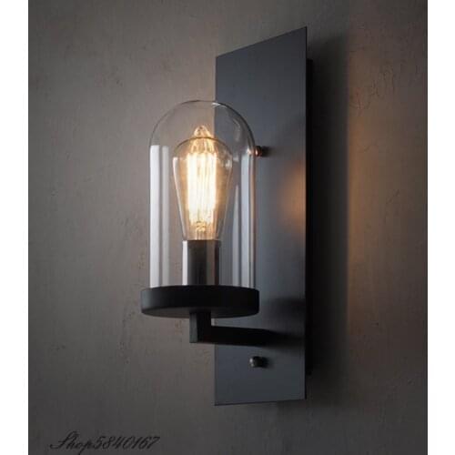 Loft Industrial Wall Light American Black Wall Lamp Indoor Room Light Bar Restaurant Wall Sconce Stair Light Fixture Wall Lights