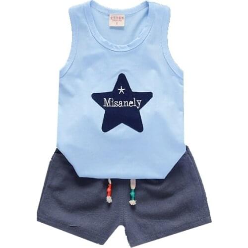 New Summer Baby Boy Clothes Suit Children Girl Cotton Vest Shorts 2Pcs/set Toddler Fashion Casual Costume Infant Kids Tracksuits