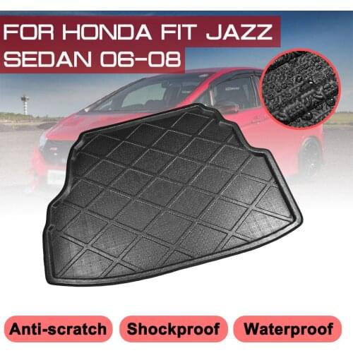 Floor Mats Car Rear Trunk Boot Mat Waterproof Carpet Anti Mud Tray Cargo Liner For Honda FIT JAZZ Sedan 2006 2007 2008