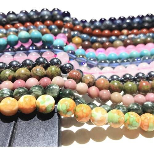 8mm Natural Stone Round Loose Beads Healing Energy Jewelry for Making DIY Bracelet & Necklace Design Accessories Factory Price