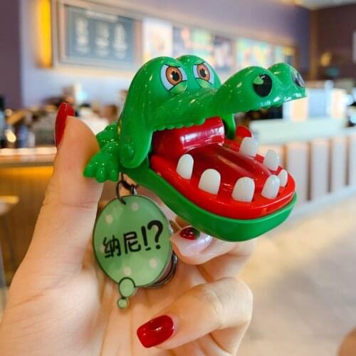 Biting Hand Crocodile Keychain Ins Female Cute Car Key Pendant Bag Phone Ornaments Funny Doll Couple Lovers Girl Gift Child Toys