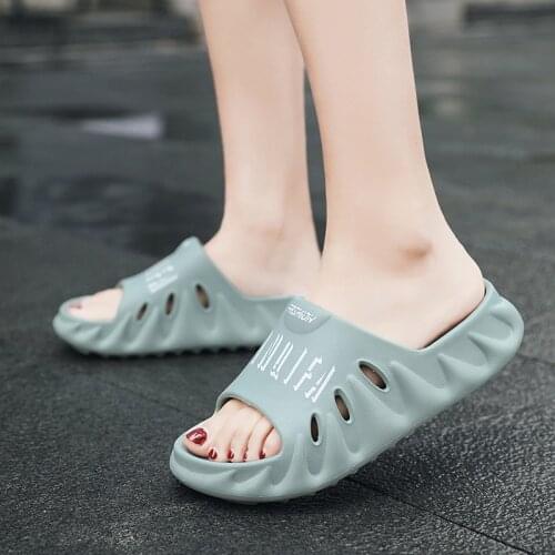 Summer Men Flame Slippers Quick Dry Casual Shoes Beach Sandals Non-slip Slides Massage Slippers Home Bathroom Flip Flops Women