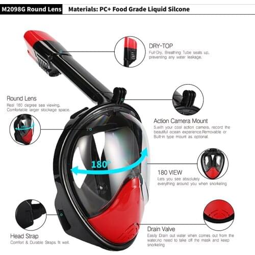 Adult Anti Fog Full Face Diving Mask Snorkeling For Swimming Beginner Safty Underwater Wide View Swimming Mask