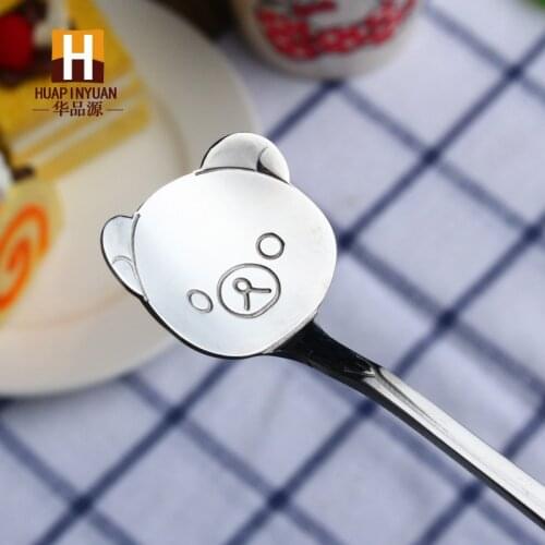 Bear Cat Doraemon Clock Dail Time 304 Stainless Steel Coffee Stirring Tea Dessert Scoop Cute Cartoon Children Kids Dinner Spoon