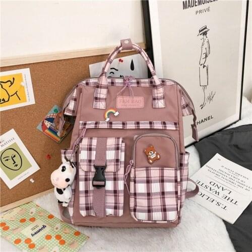 Unisex Students Cute School Bag Teenager High Capacity Canvas Backpack Travel Bag Ladies Vintage Waterproof Laptop Backpacks