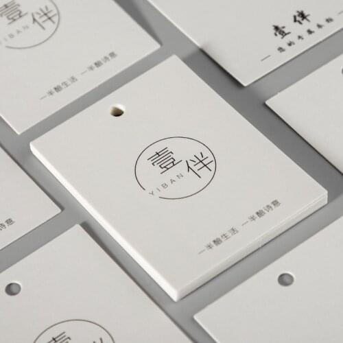 Fashion customize label with logo clothing label price tag 350gsm recycled cardboard