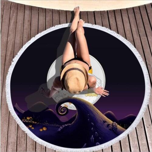 Beach towel jack Absorbent Soft Round Microfiber Towel Adult Kids Beach Carpet Tapestry Blanket