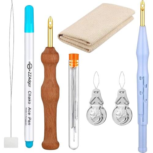 7Pcs Professional Punch Needle Embroidery Kit Mesh Canvas Cloth for Rug Making