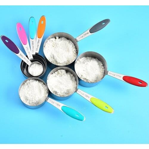 Stainless Steel Measuring Spoons/Cup Coffee Sugar Scoop Handle Measuring Tools Baking Accessories Kitchen Gadgets